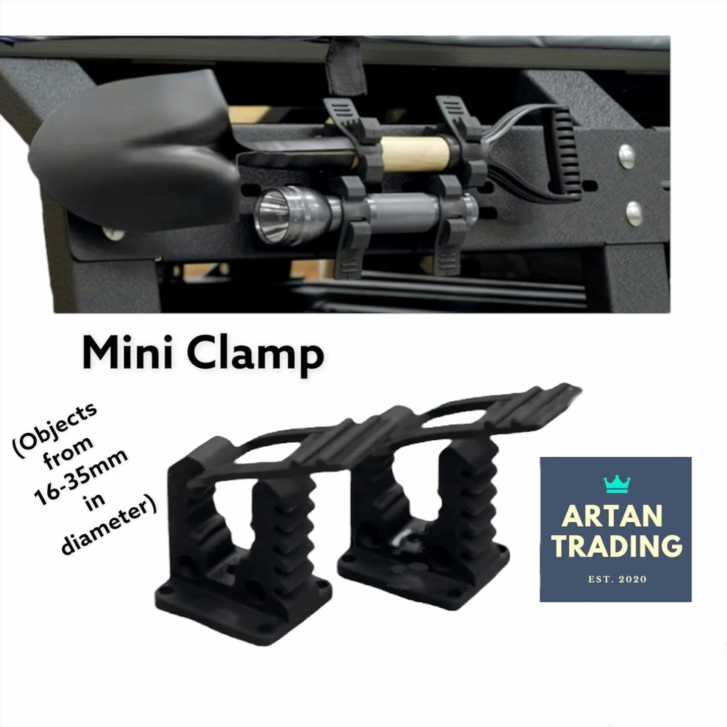 Artan MINI Rubber Mounting Clamps (2pcs) | Offroad Tool Holders