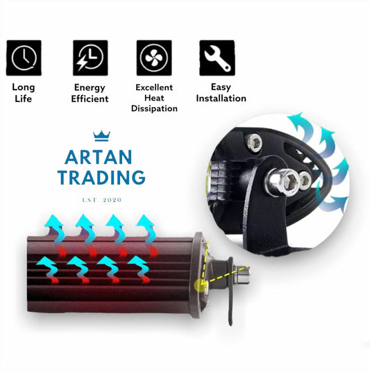 Artan 20-Inch Single Row LED Light Bar | 120W 6D Reflector | IP68
