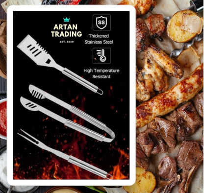 Artan Premium 18-Piece BBQ Grill Set with Stainless Steel Carry Case