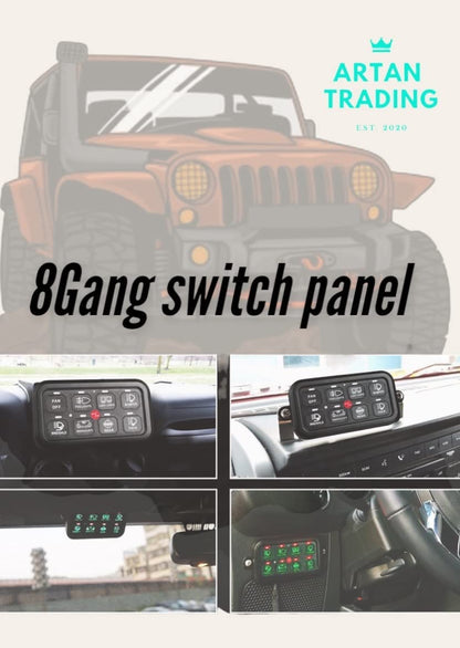 Artan 8-Gang RGB Waterproof Switch Panel | Universal Relay System 12V/24V