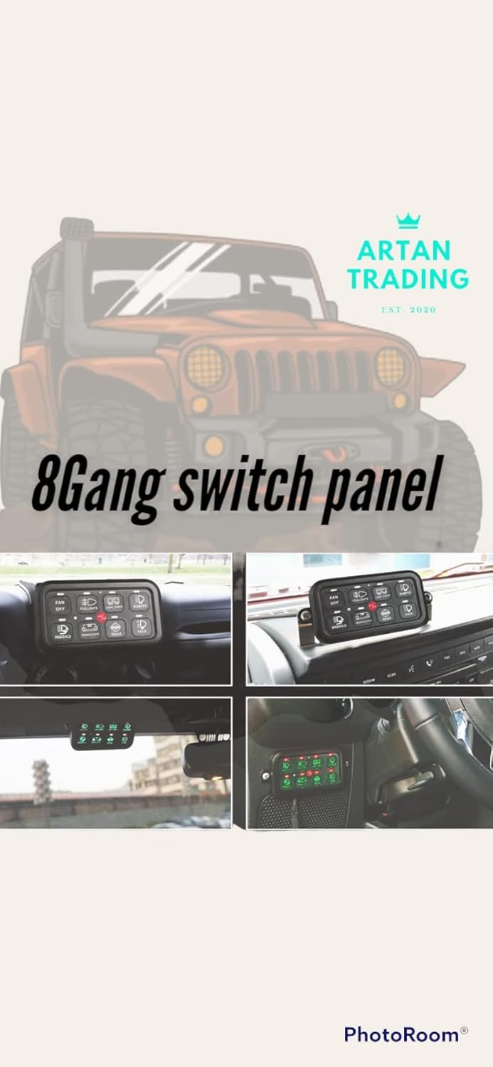 Artan 8-Gang RGB Waterproof Switch Panel | Universal Relay System 12V/24V