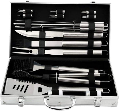 Artan Premium 18-Piece BBQ Grill Set with Stainless Steel Carry Case