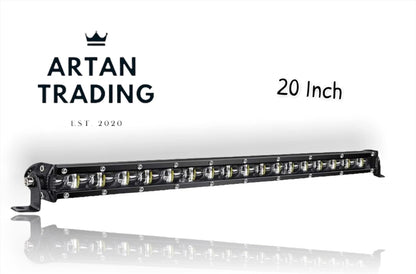 Artan 20-Inch Single Row LED Light Bar | 120W 6D Reflector | IP68