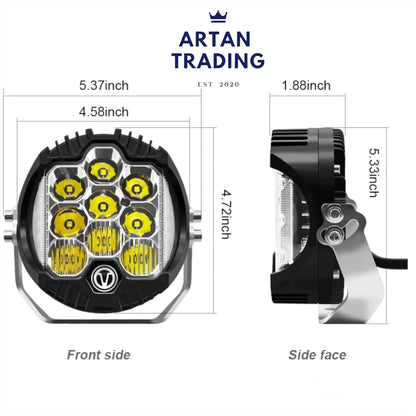 Artan 5-Inch LED Offroad Spotlight | Combo Beam | Super Bright 12V/24V