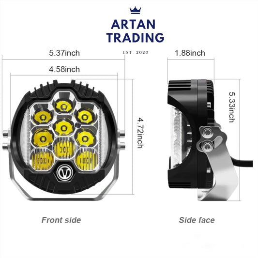 Artan 5-Inch LED Offroad Spotlight | Combo Beam | Super Bright 12V/24V