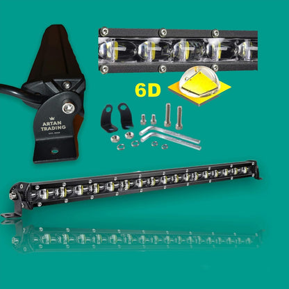 Artan 20-Inch Single Row LED Light Bar | 120W 6D Reflector | IP68