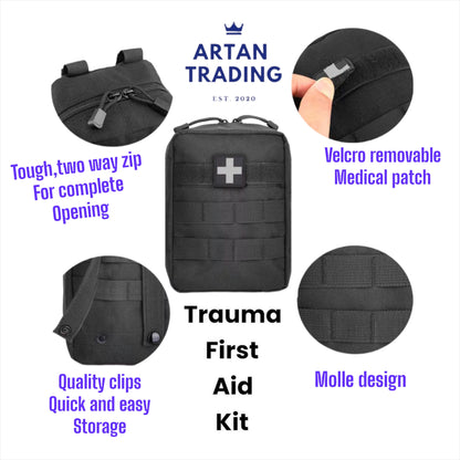 First Aid Kit - Automotive, Trauma, Molle - Ideal for Motorbike & Offroad Adventures